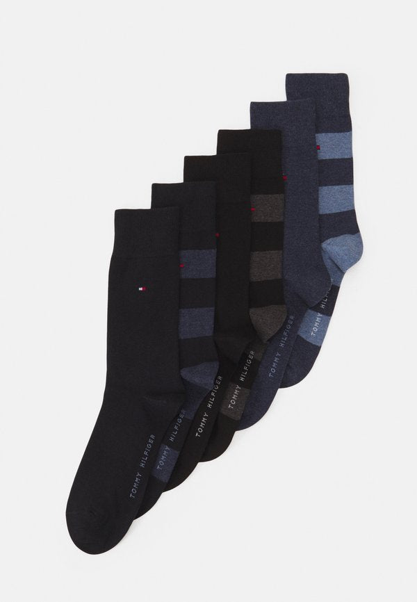 Tommy Hilfiger RUGBY 6PACK - Socks - blue black combo