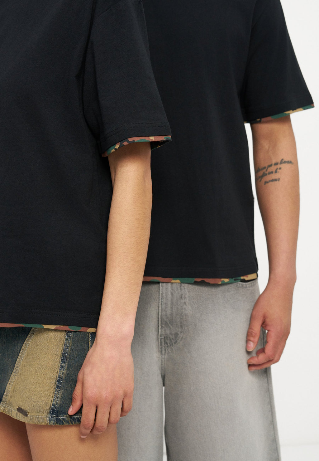YOURTURN BOXY FIT CAMOUFLAGE DOUBLE SLEEVE