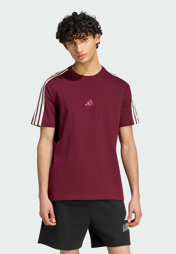 adidas Sportswear ADIDAS SPORTSWEAR ADIDAS KIT 3-STRIPES REGULAR T-SHIRT - Print T-shirt - maroon   off white