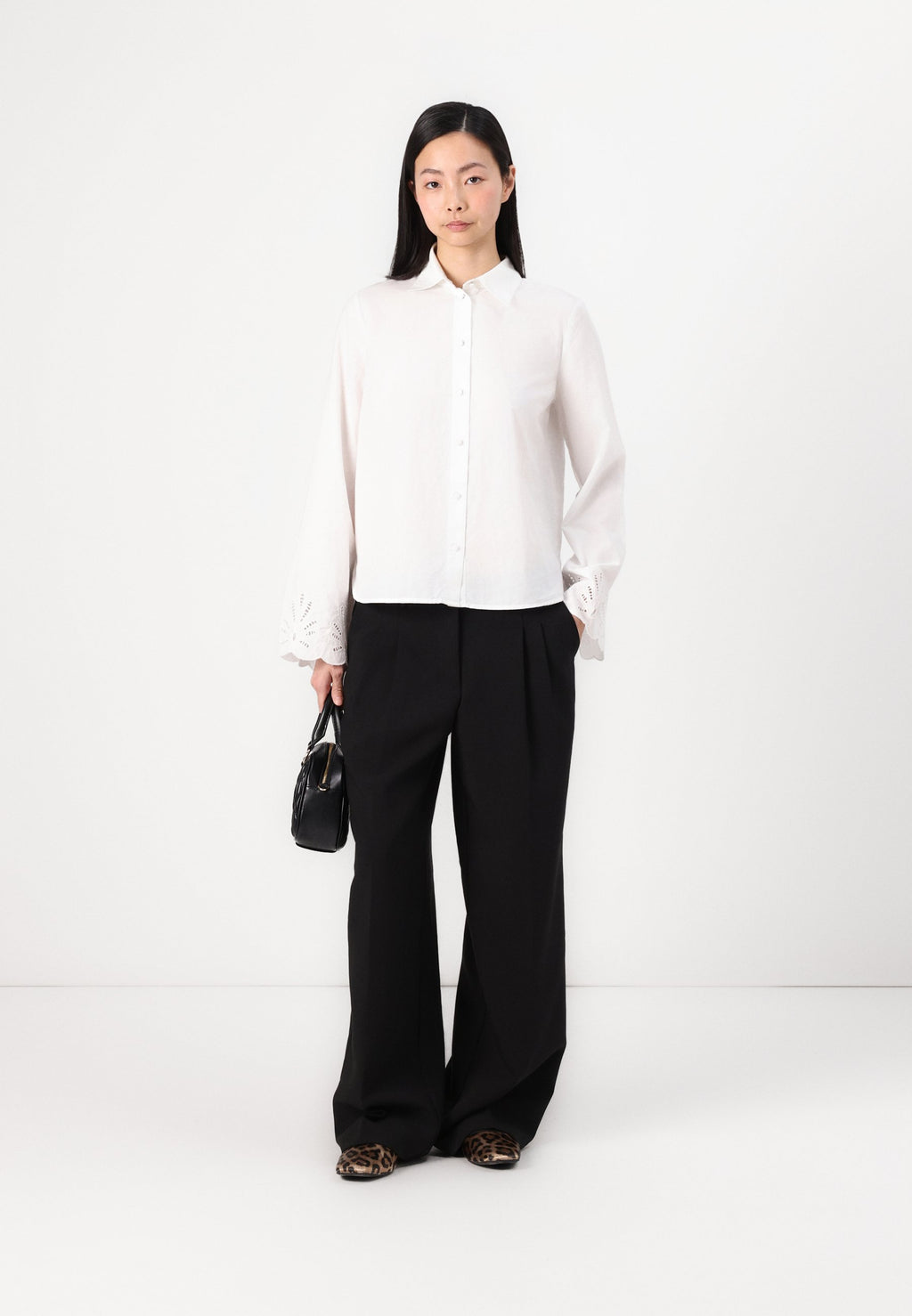 Selected Long sleeved Broderie Anglaise