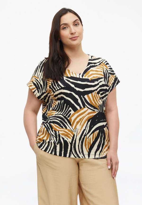 s.Oliver T-SHIRT - Print T-shirt - sandstein