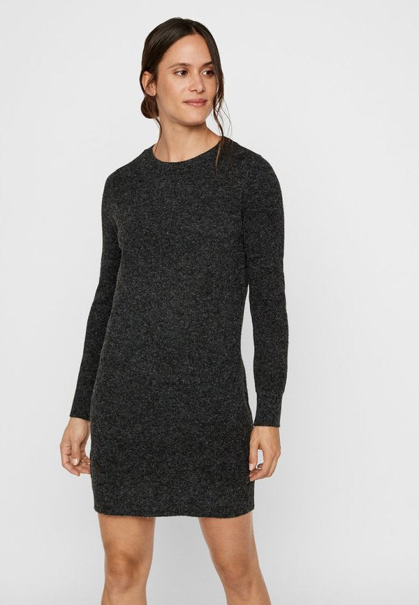 Vero Moda VMDOFFY O NECK DRESS - Jumper dress - black