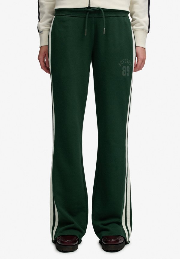 Superdry & Co SUPERDRY ATHLETIC ESSENTIALS STRIPE FLARE JOGGERS.. - Tracksuit bottoms - enamel green