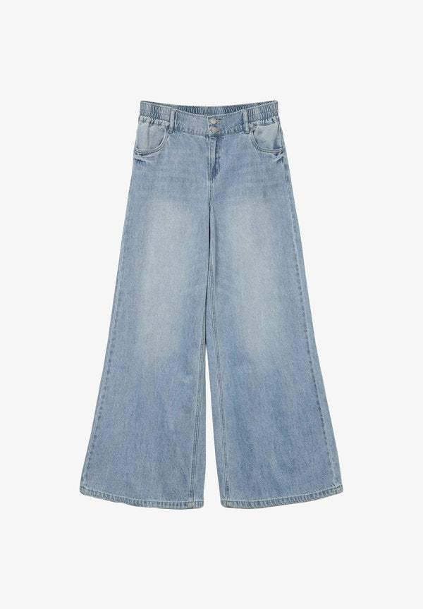 Vero Moda Wide-fit VMANNET Mid rise Wide Leg Fit - Flared Jeans - medium blue denim