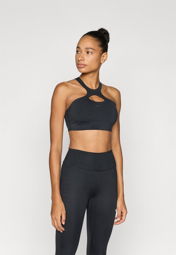 Nike Performance BRA - Medium support sports bra - black/anthracite/smoke grey