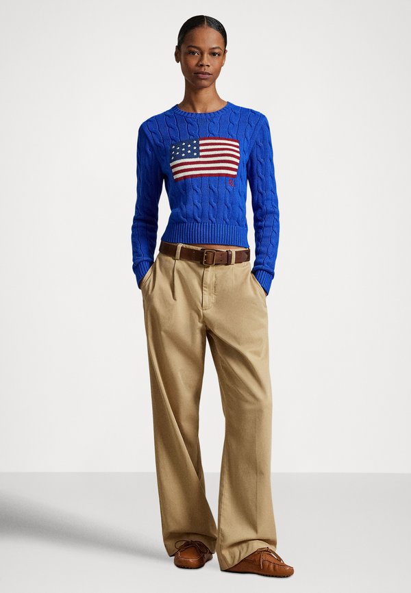 Polo Ralph Lauren FLAG SHRUNKEN CABLE COTTON SWEATER
