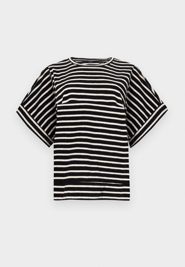 Vero Moda Curve VMCLINE CAPSLEEVE O NECK - Print T-shirt - birch/black
