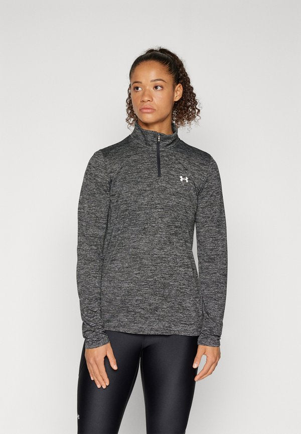 Under Armour TECH TWIST - Long sleeved top - black/white