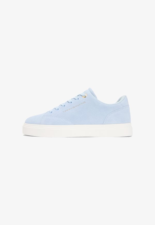 Tommy Hilfiger SUEDE METALLIC LOGO CUPSOLE TRAINERS - Trainers - breezy blue