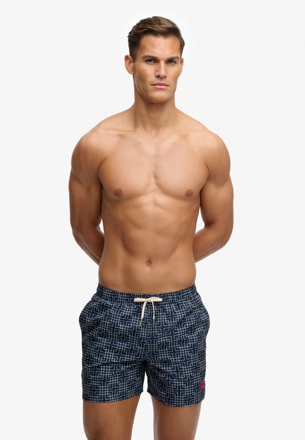 Superdry & Co SUPERDRY PREMIUM PRINTED 15-INCH SWIM SHORTS.. - Swimming shorts - sashiko atlantic navy