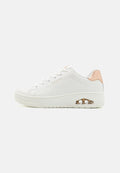 Skechers UNO COURT - Trainers - white/rose gold
