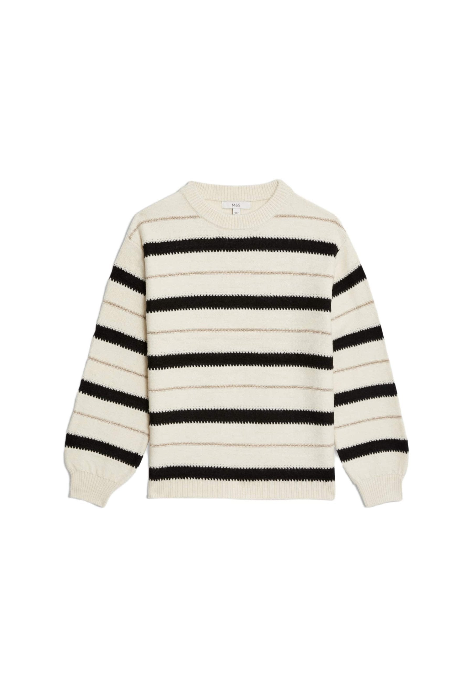 Marks & Spencer CLOUD-YARN STRIPED CREW NECK
