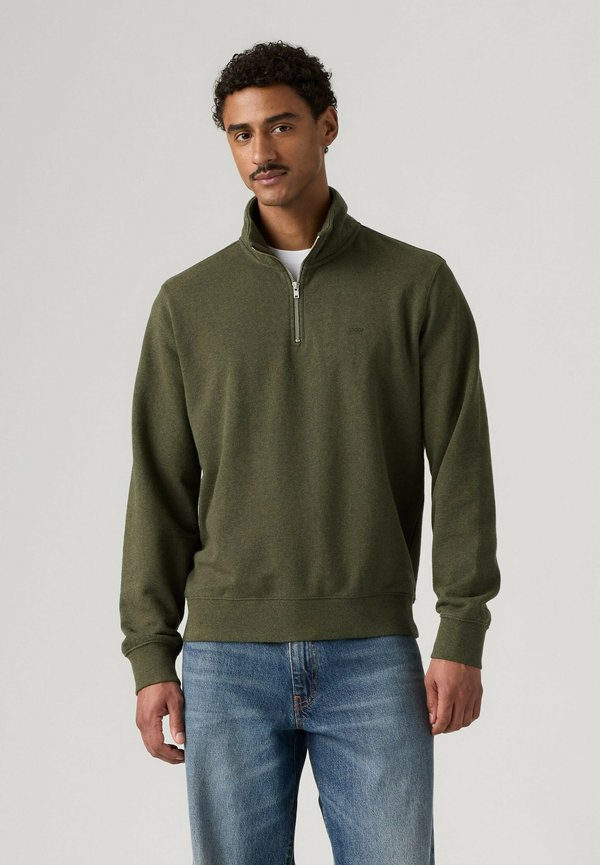 Levi's® ORIGINAL HM QUARTER ZIP WINETASTING HTR - Sweatshirt - winetasting htr - browns