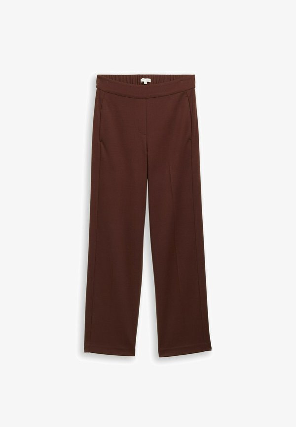 TOM TAILOR MIA STRAIGHT  - Trousers - dark pecan brown