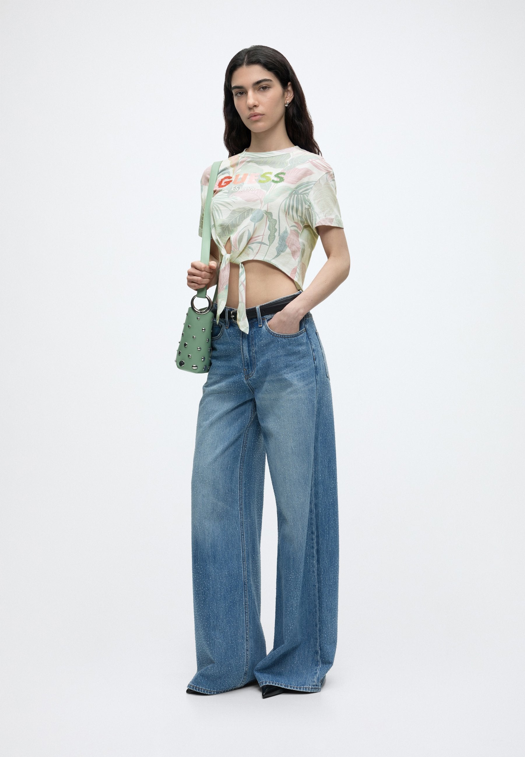 Guess SCRIPT CROP TEE