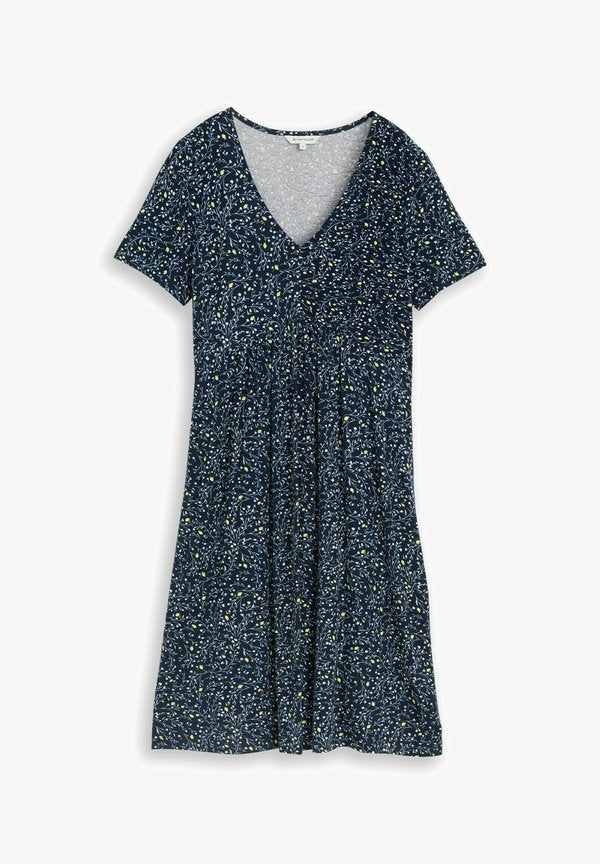 TOM TAILOR Jersey dress - navy small leaves design