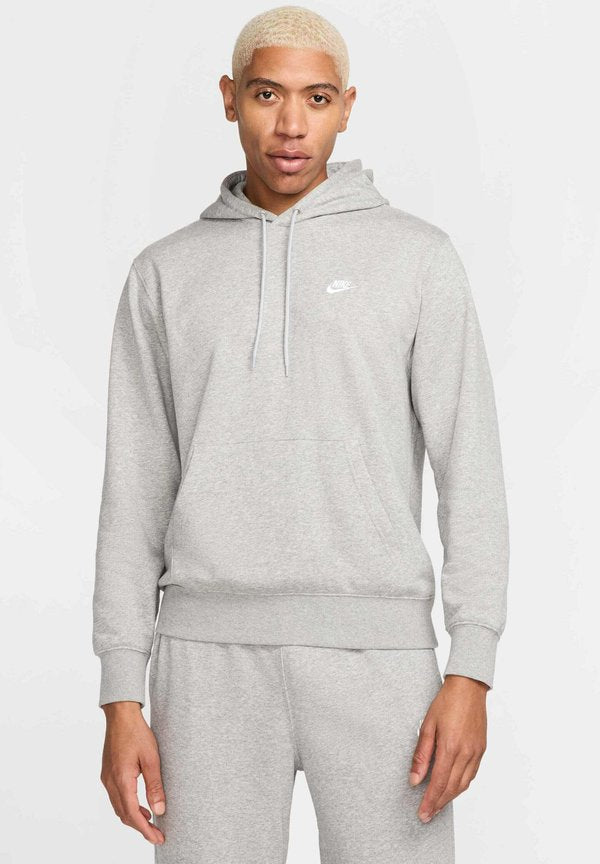 Nike Sportswear M NK CLUB FT PO HOODIE - Hoodie - dark grey heather light smoke grey white