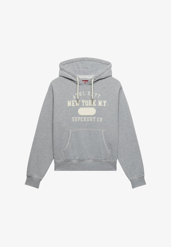 Superdry & Co SUPERDRY ATHLETIC ESSENTIAL APPLIQUE CROPPED HOODIE.. - Hoodie - grey marl