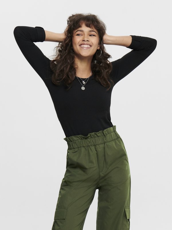 ONLY BASIC - Long sleeved top - black