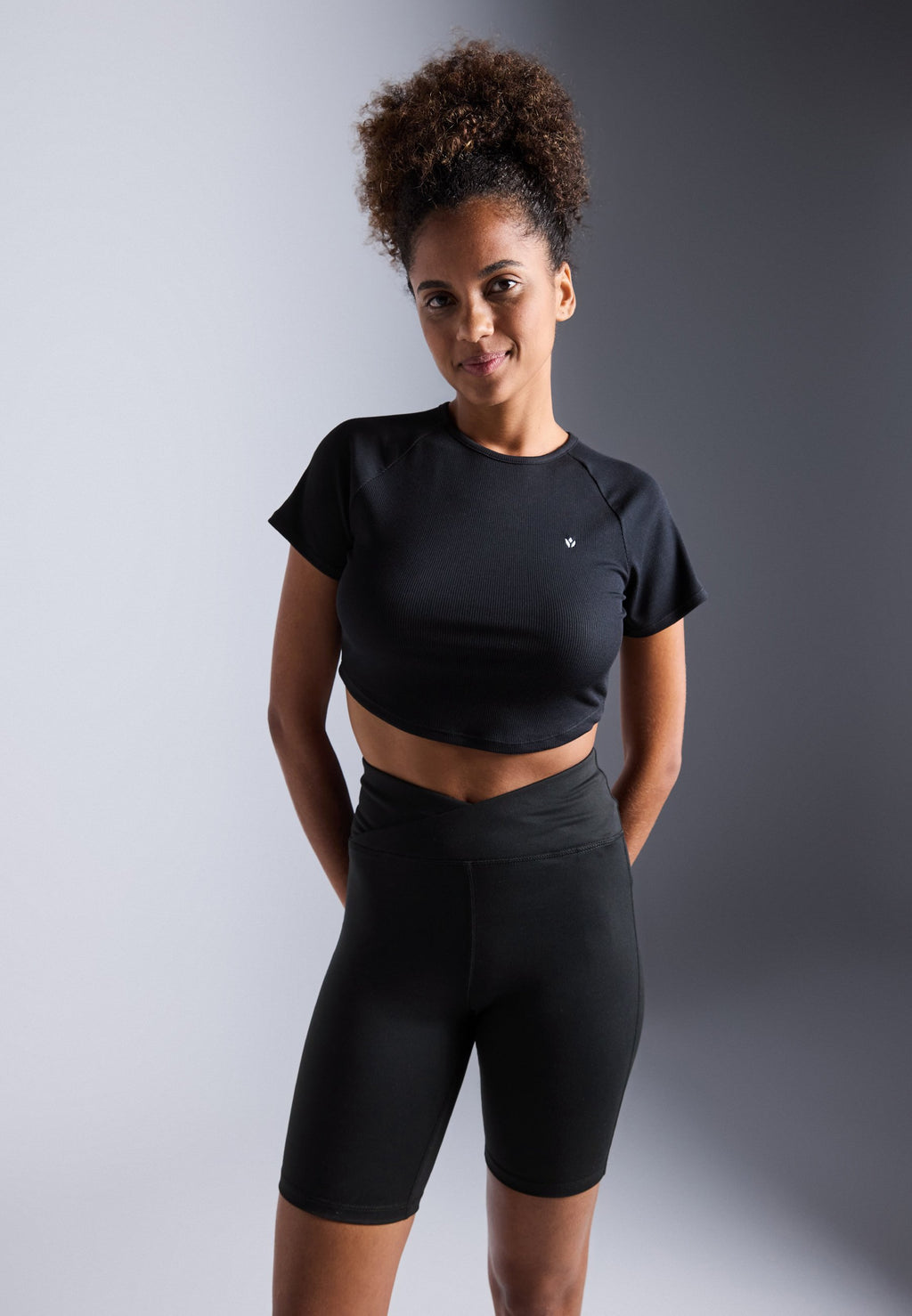 Even&Odd active ESSENTIAL CROPPED FINE RIB T SHIRT