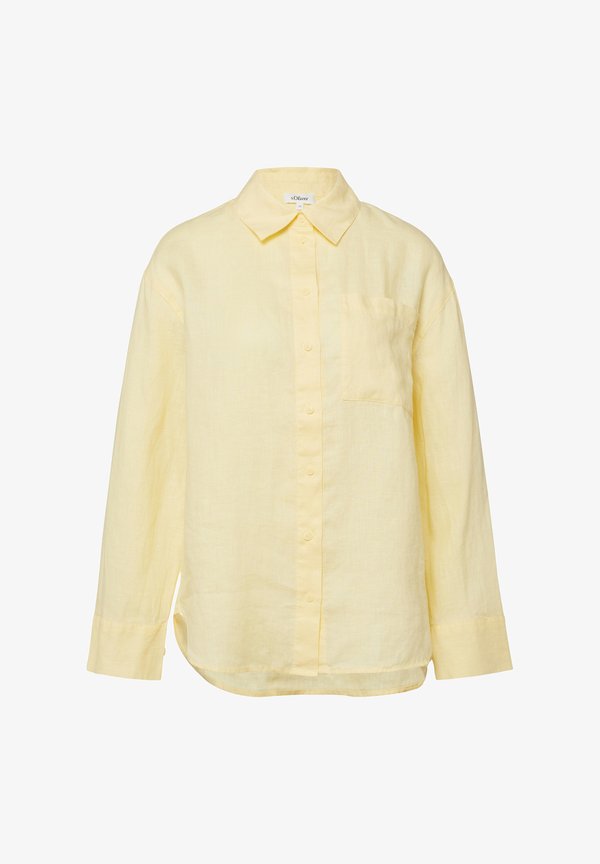 s.Oliver BLUSE - Button-down blouse - hellgelb