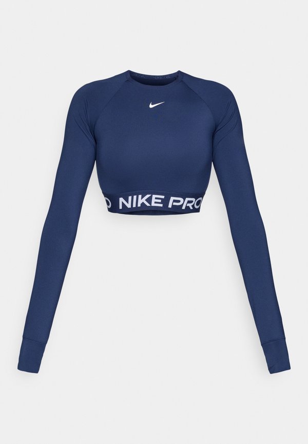Nike Performance NIKE PRO DF 365 CROP LS - Long sleeved top - midnight navy/white