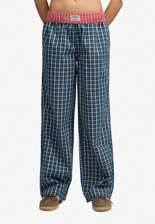 Superdry & Co Trousers - quays navy check