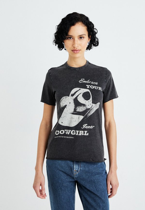 ONLY ONLLUCY LIFE BOX - Print T-shirt - black