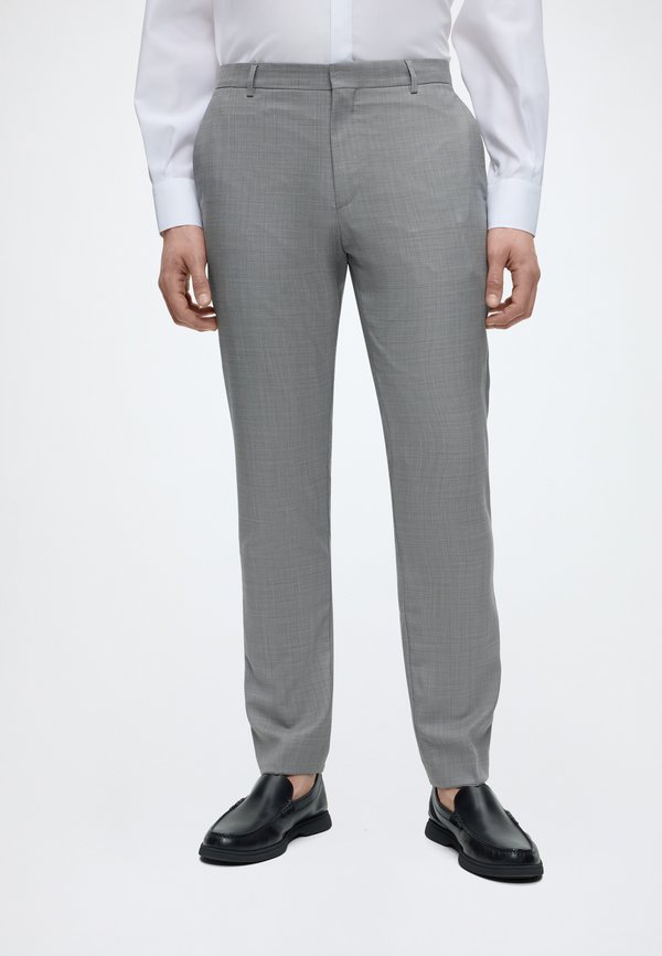 Calvin Klein MICRO BARLEYCORN SLIM - Trousers - quiet gray