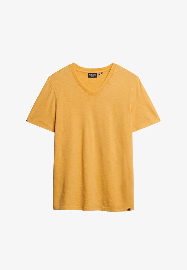 Superdry & Co V-NECK SLUB SHORT SLEEVE - Basic T-shirt - desert ochre yellow
