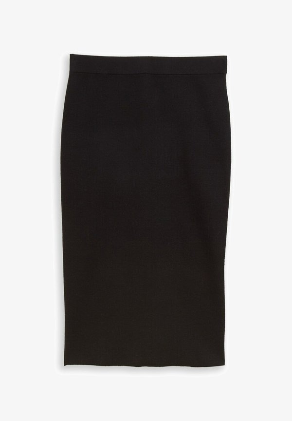 TOM TAILOR MIT SCHLITZ - Pencil skirt - deep black