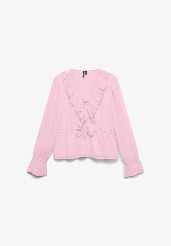 Vero Moda PLISSÉ TOP VMDORA TOP - Blouse - pink-a-boo