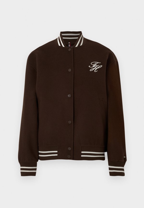 Tommy Hilfiger DOUBLE-FACED WOOL BLEND BOMBER JACKET - Bomber Jacket - legacy brown