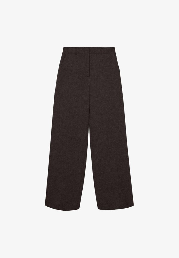 Vero Moda VMBESTIE WIDE PANT - Trousers - chocolate torte