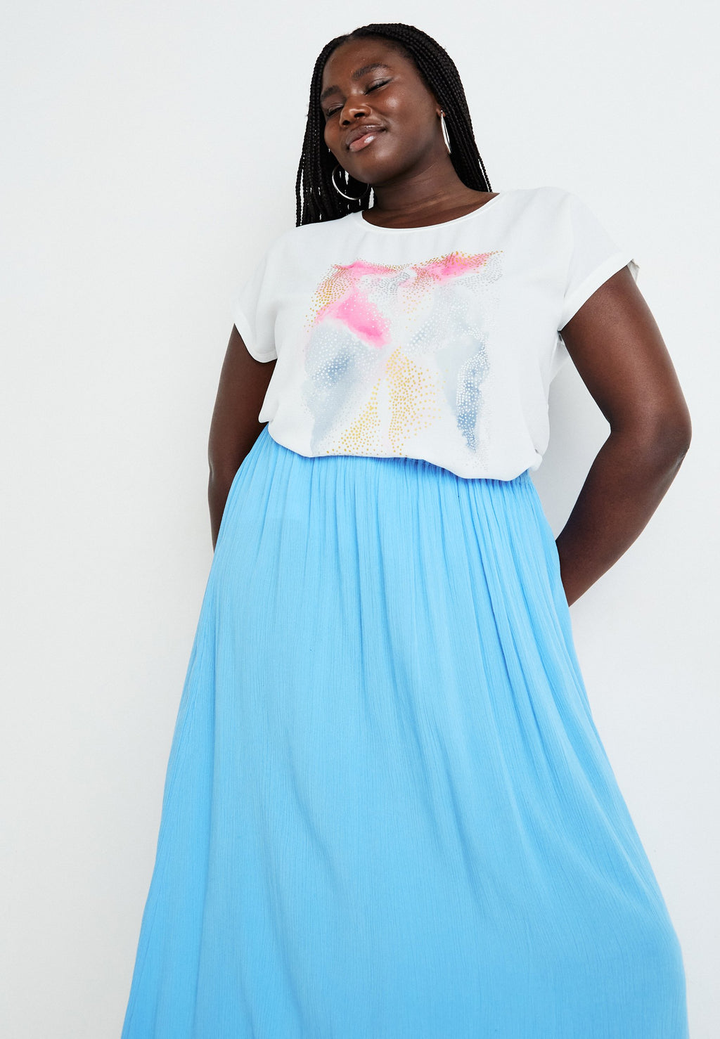 ONLY Carmakoma CARTRIB LIFE LONG SKIRT SOLID
