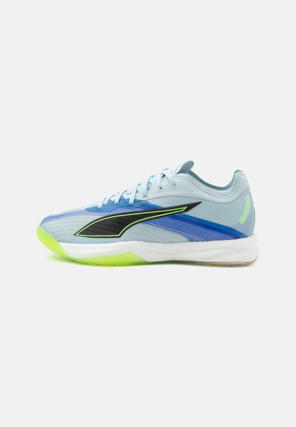 Puma ACCELERATE 5  - Handball shoes - aqua glow/black/green glare/royal sapphire