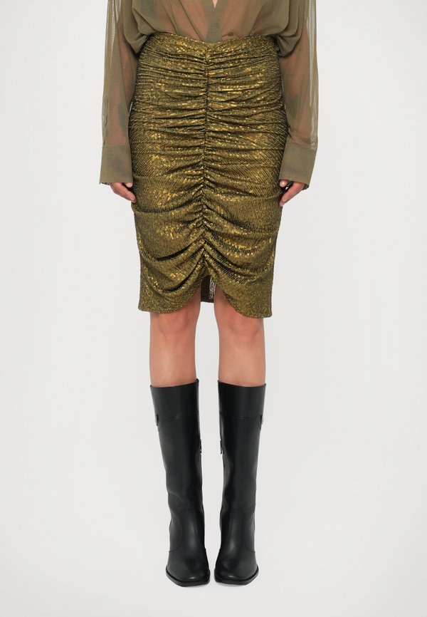 Norma Kamali SHIRRED FRONT SKIRT TO KNEE