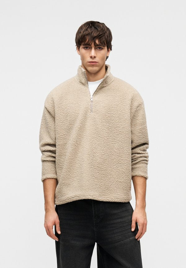 YOURTURN by Zalando UNISEX SHERPA RELAXED FIT QUARTER-ZIP SWEATSHIRT