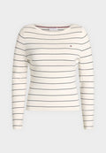 Tommy Hilfiger FULL NEEDLE BOAT - Jumper - ivory petal/dark navy