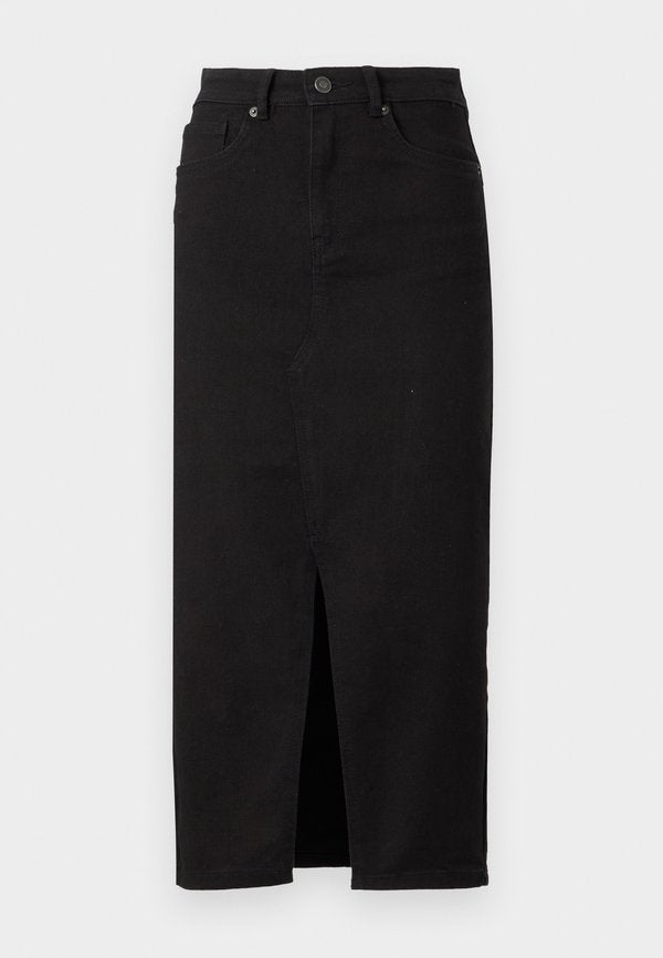 ONLY Denim ONLSIRI Denim Denim Midi - Denim skirt - black denim