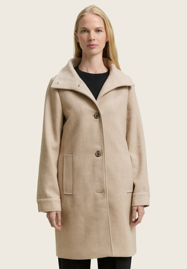 TOM TAILOR MIT STEHKRAGEN - Short coat - beige heringbone