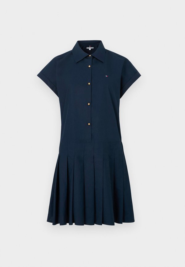Tommy Hilfiger GOLD-TONE BUTTON RELAXED MINI SHIRT DRESS - Shirt dress - dark night navy