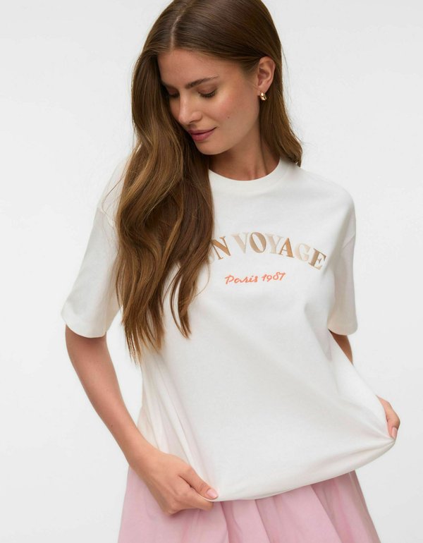 Vero Moda T-SHIRT VMSARA T-SHIRT - Print T-shirt - snow white