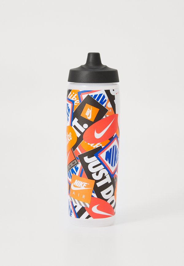 Nike Performance REFUEL BOTTLE 24 OZ GRAPHIC UNISEX - Drink bottle - clear/black/light crimson/safety orange/white