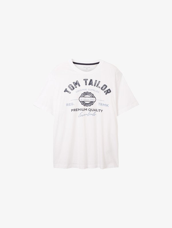 TOM TAILOR PLUS - MIT LOGO - Print T-shirt - white