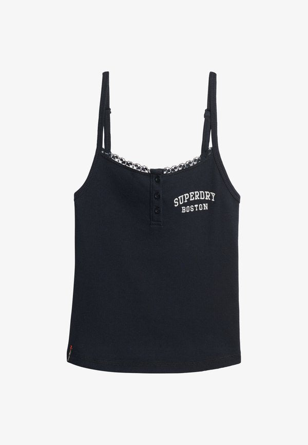 Superdry & Co SUPERDRY ATHLETIC ESSENTIALS EMBROIDERED BUTTON CAMI TOP.. - Top - eclipse navy
