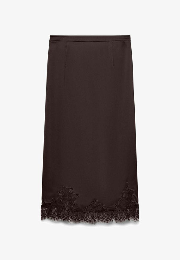 Vero Moda VMGINNY High waist Midi - A-line skirt - chocolate torte