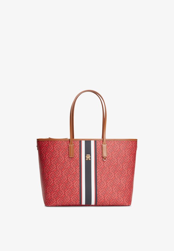 Tommy Hilfiger TH MONOPLAY TOTE STRIPE LE - Handbag - red mix