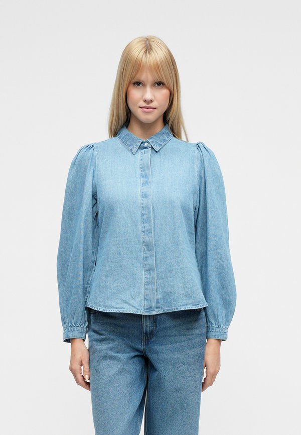 Vero Moda Denim VMNILY - Button-down blouse - light blue denim