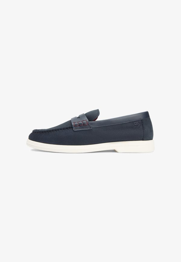 Tommy Hilfiger FLAG LEATHER PENNY LOAFERS - Slip-ons - desert sky